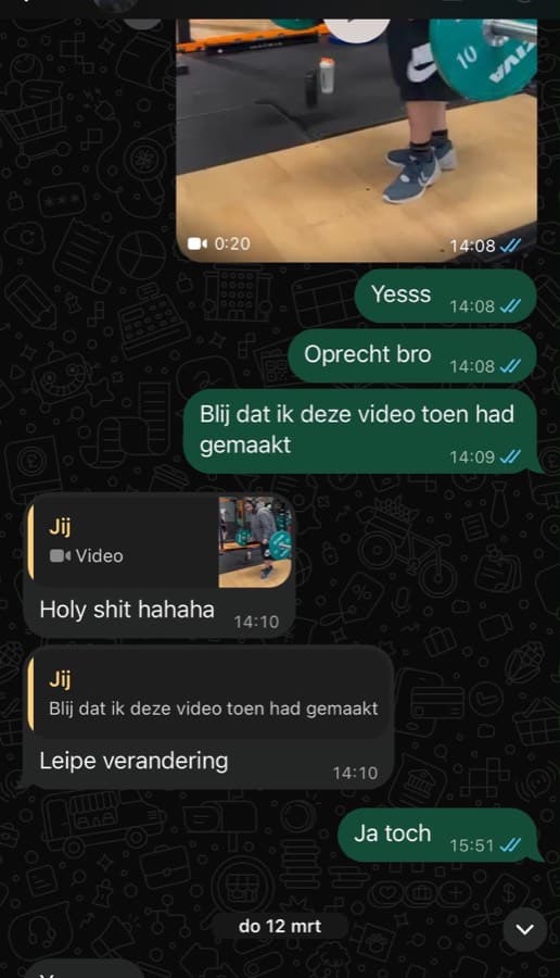 Appje over een oude en een nieuwe video van dezelfde oefening: een leipe verandering.